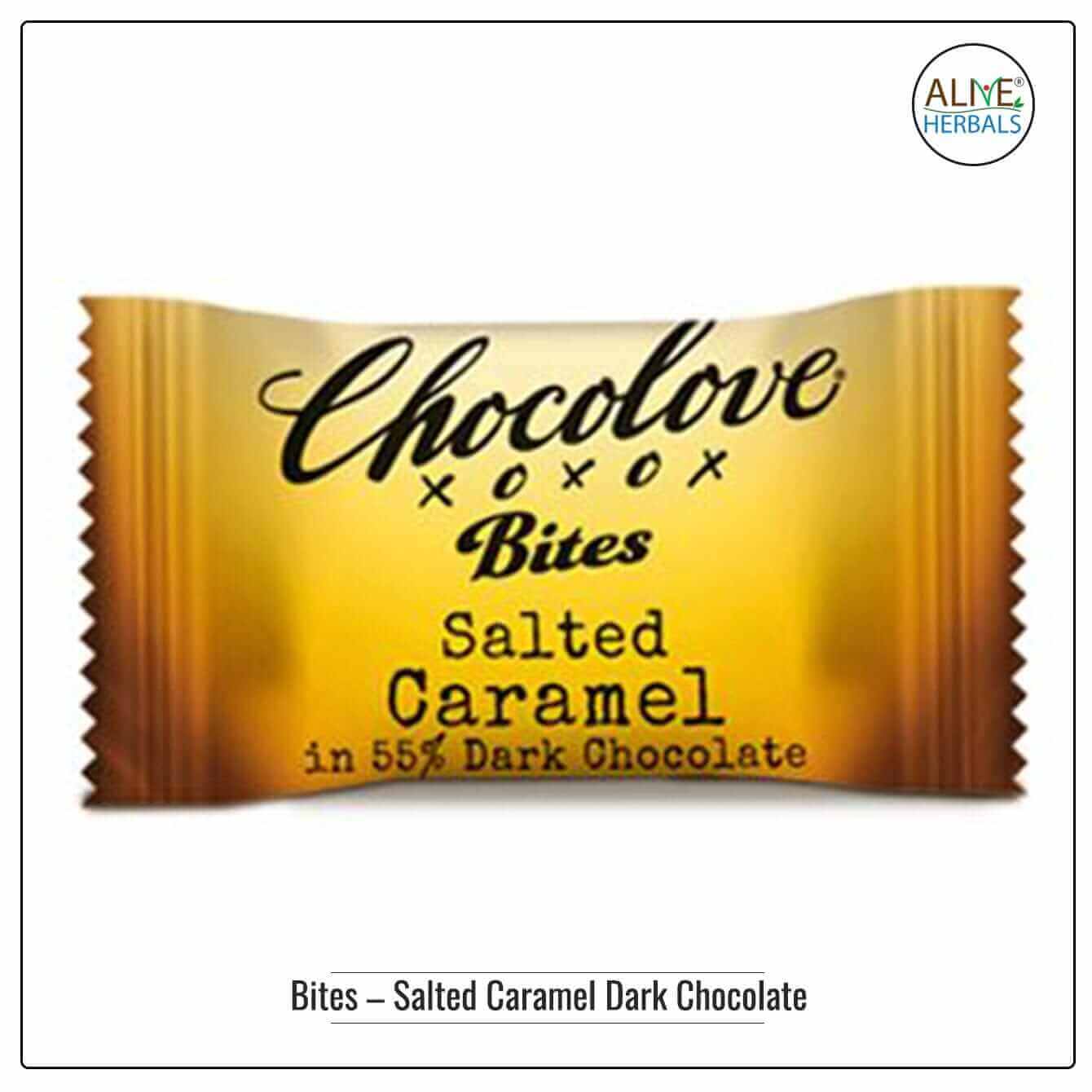 Bites – Salted Caramel Dark Chocolate - Buy at Natural Food Store | Alive Herbals.