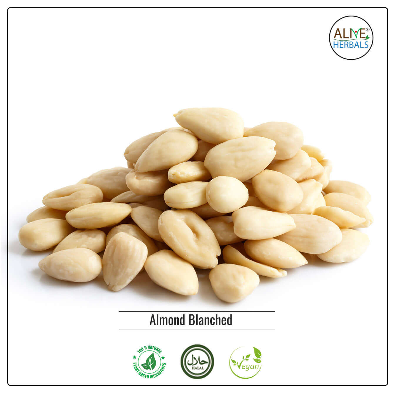 Whole Blanched Almonds - But at the natural foods store in the USA - Alive herbal