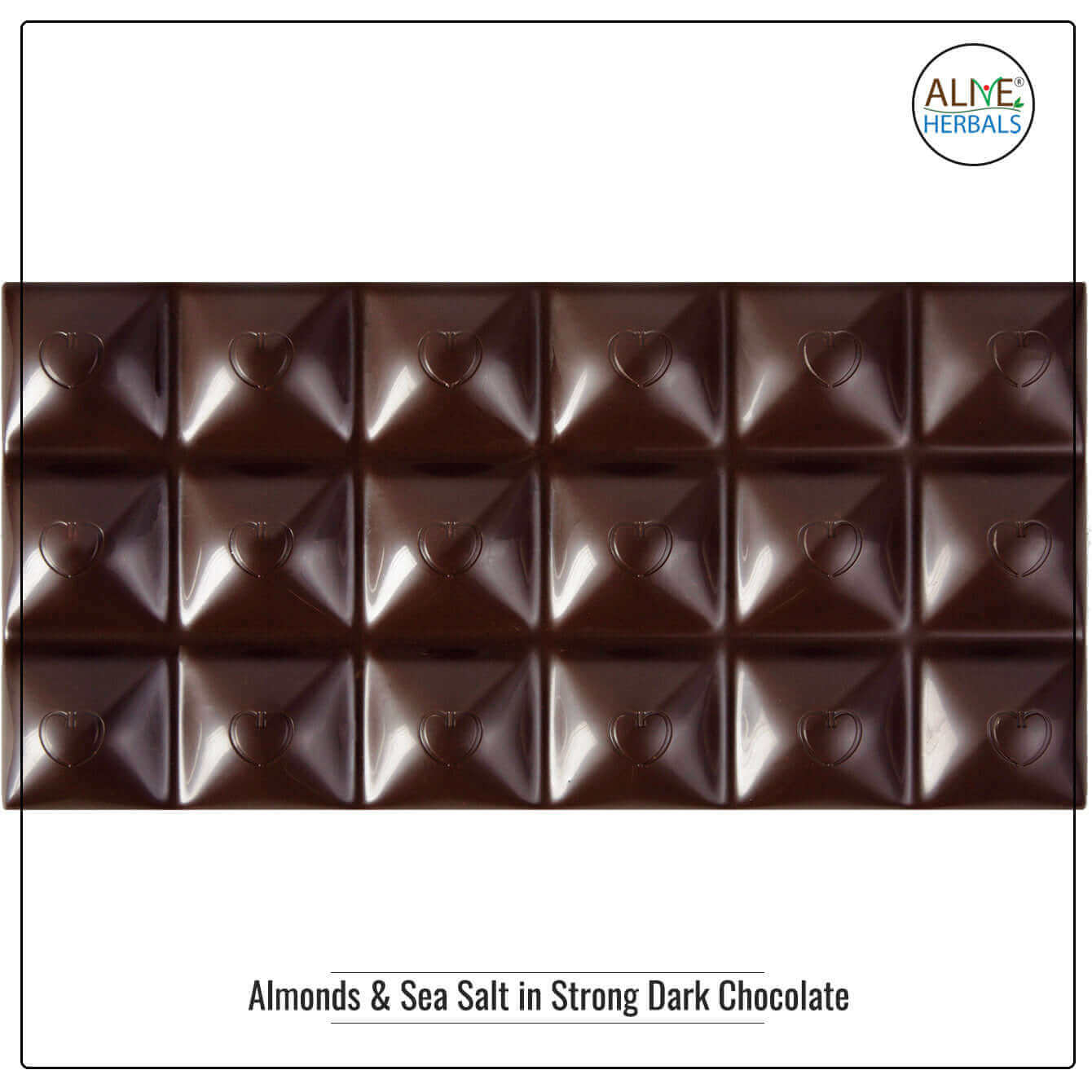 Almonds & Sea Salt in Strong Dark Chocolate - Buy at Natural Food Store | Alive Herbals.