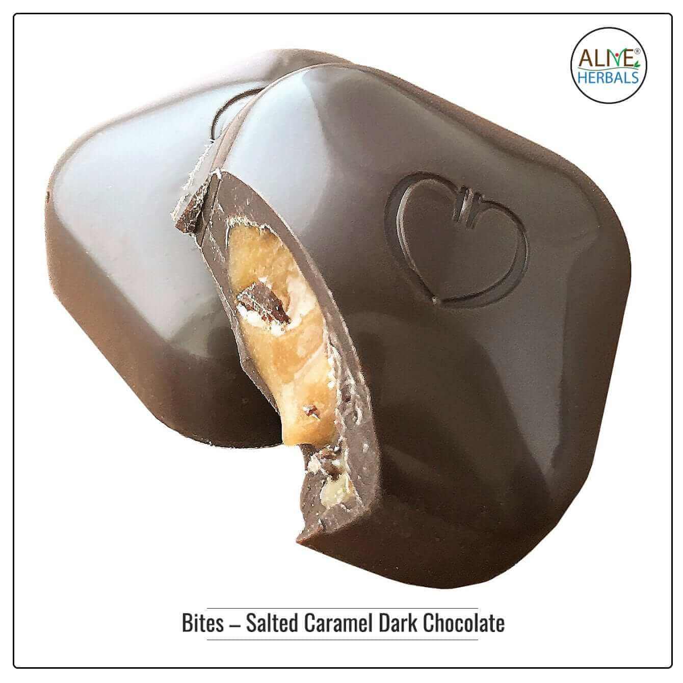 Bites – Salted Caramel Dark Chocolate - Buy at Natural Food Store | Alive Herbals.