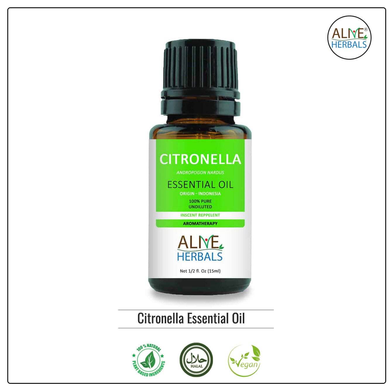 Citronella Essential Oil - Buy at Natural Food Store | Alive Herbals.