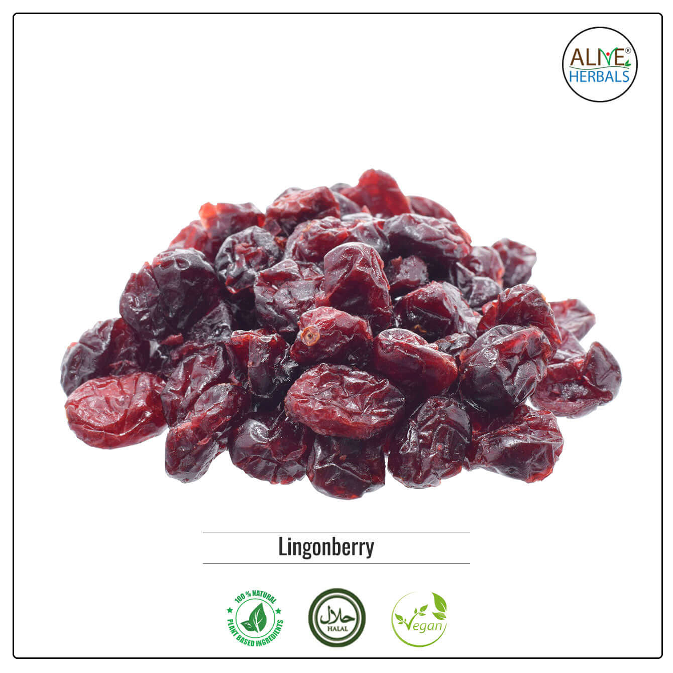 Lingonberry Dried - Buy at Natural Food Store | Alive Herbals.