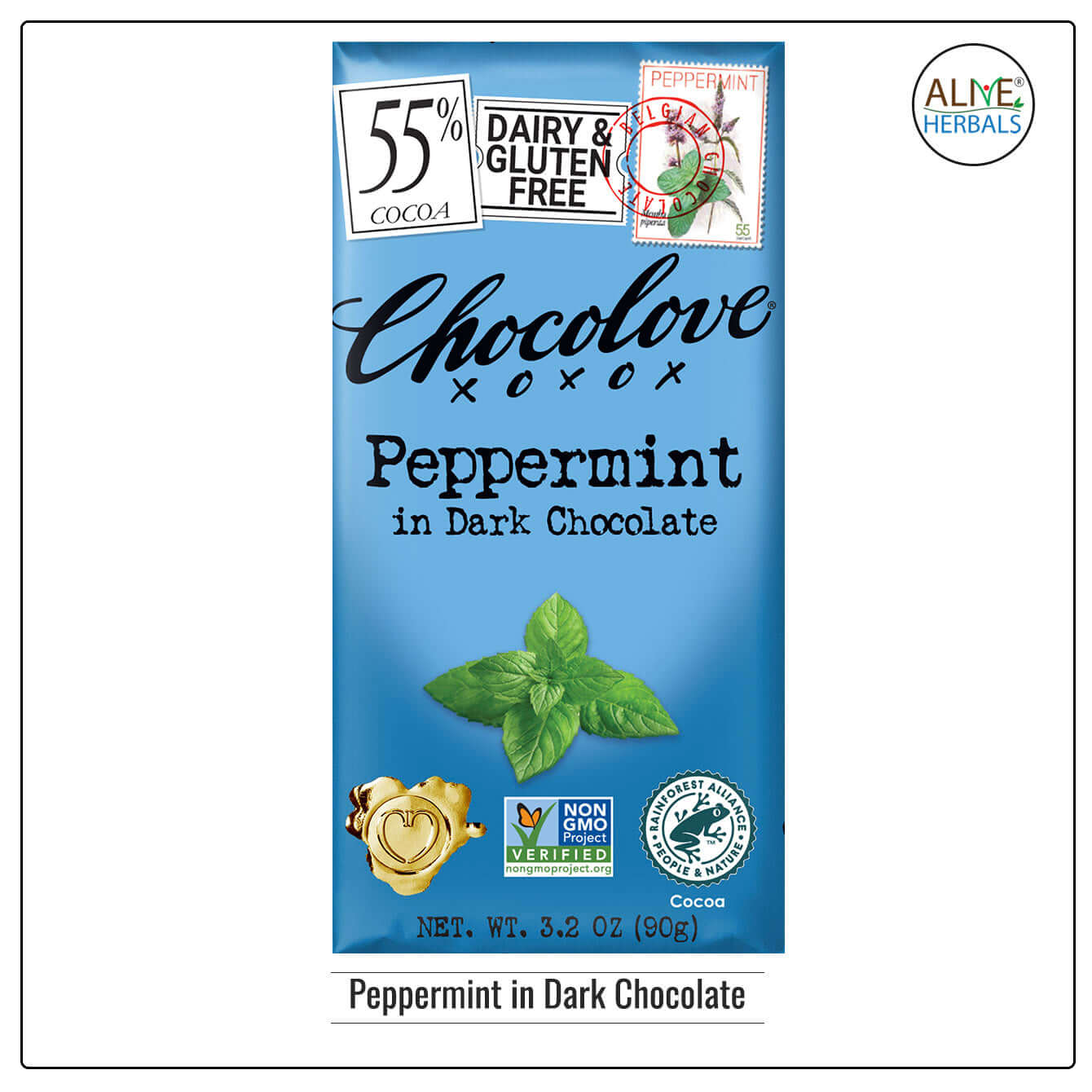 PEPPERMINT IN DARK CHOCOLATE - Buy at Natural Food Store | Alive Herbals.