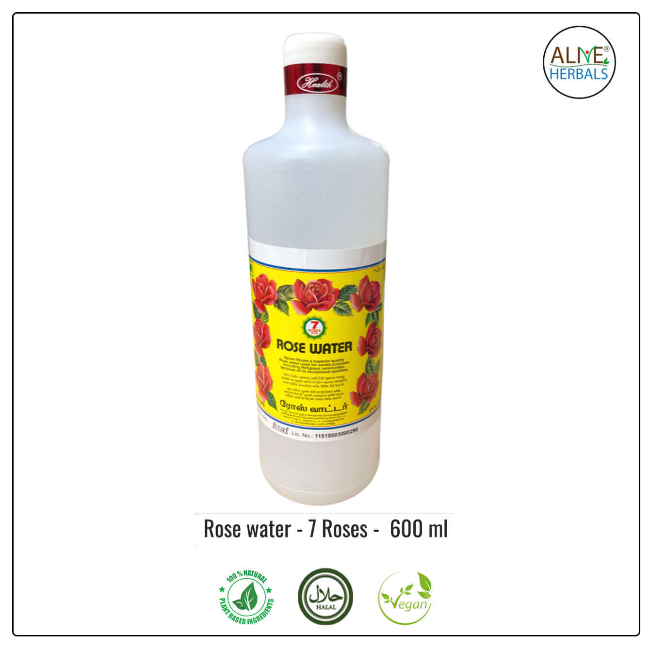 Rose Water - 7 Roses - Buy at Natural Food Store | Alive Herbals.