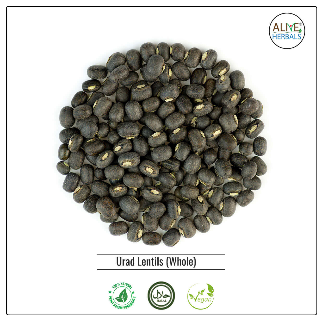 Urad Lentils (Whole) - Shop at Natural Food Store | Alive Herbals.