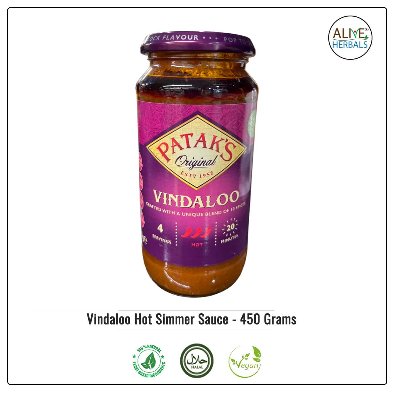 Vindaloo Hot Simmer Sauce - Alive Herbals